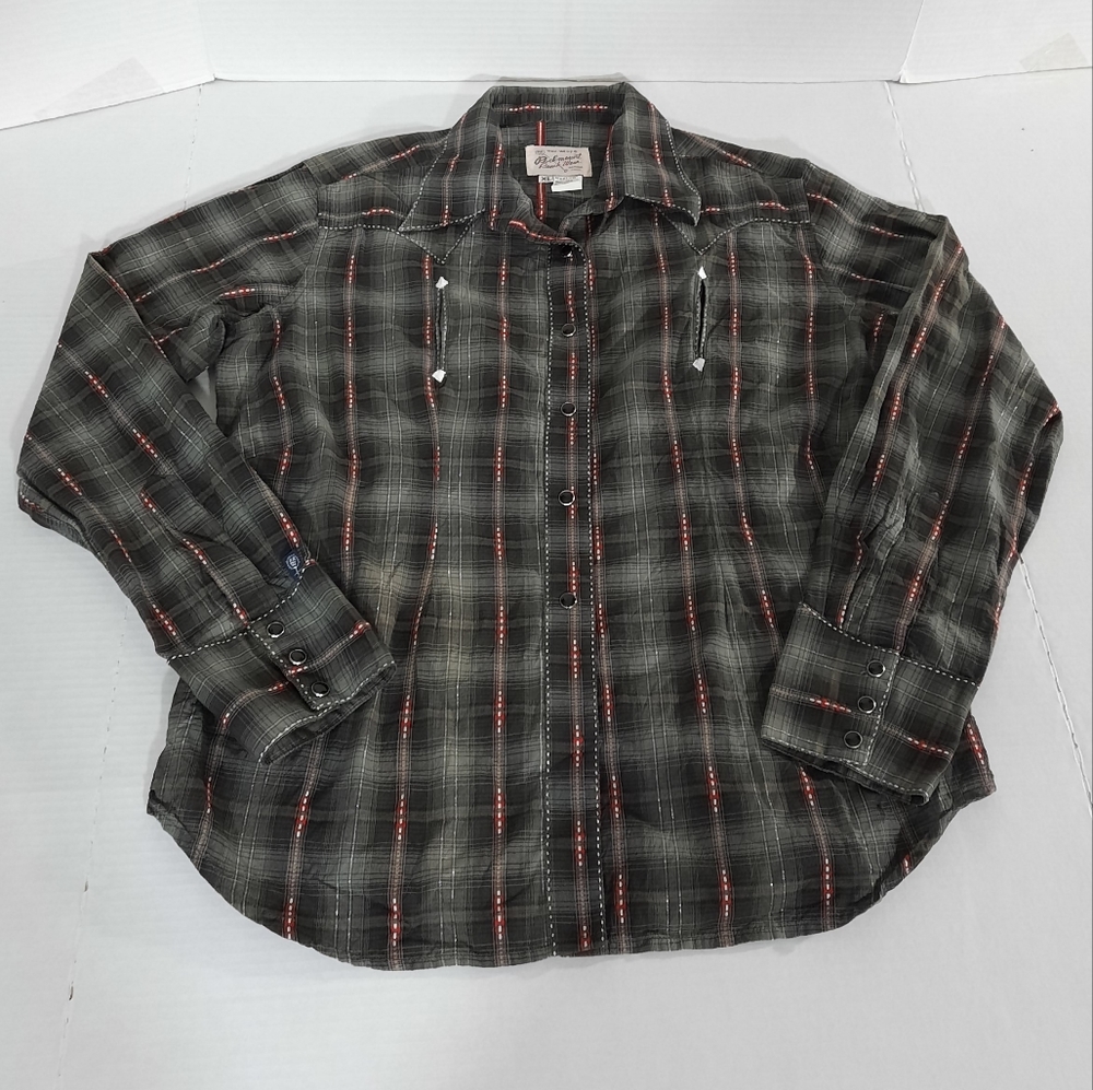 Rockmount Ranch Wear Tru West Plaid Pearl Snap Western Shirt
